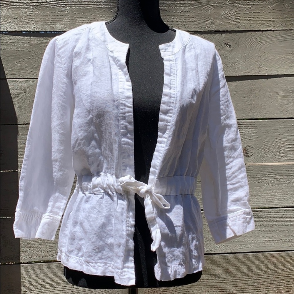 White Front Tie Shirt